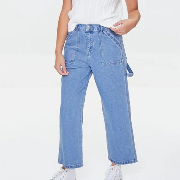 Forever 21 Cargo Straight-Leg Jeans - Picture 1 of 8